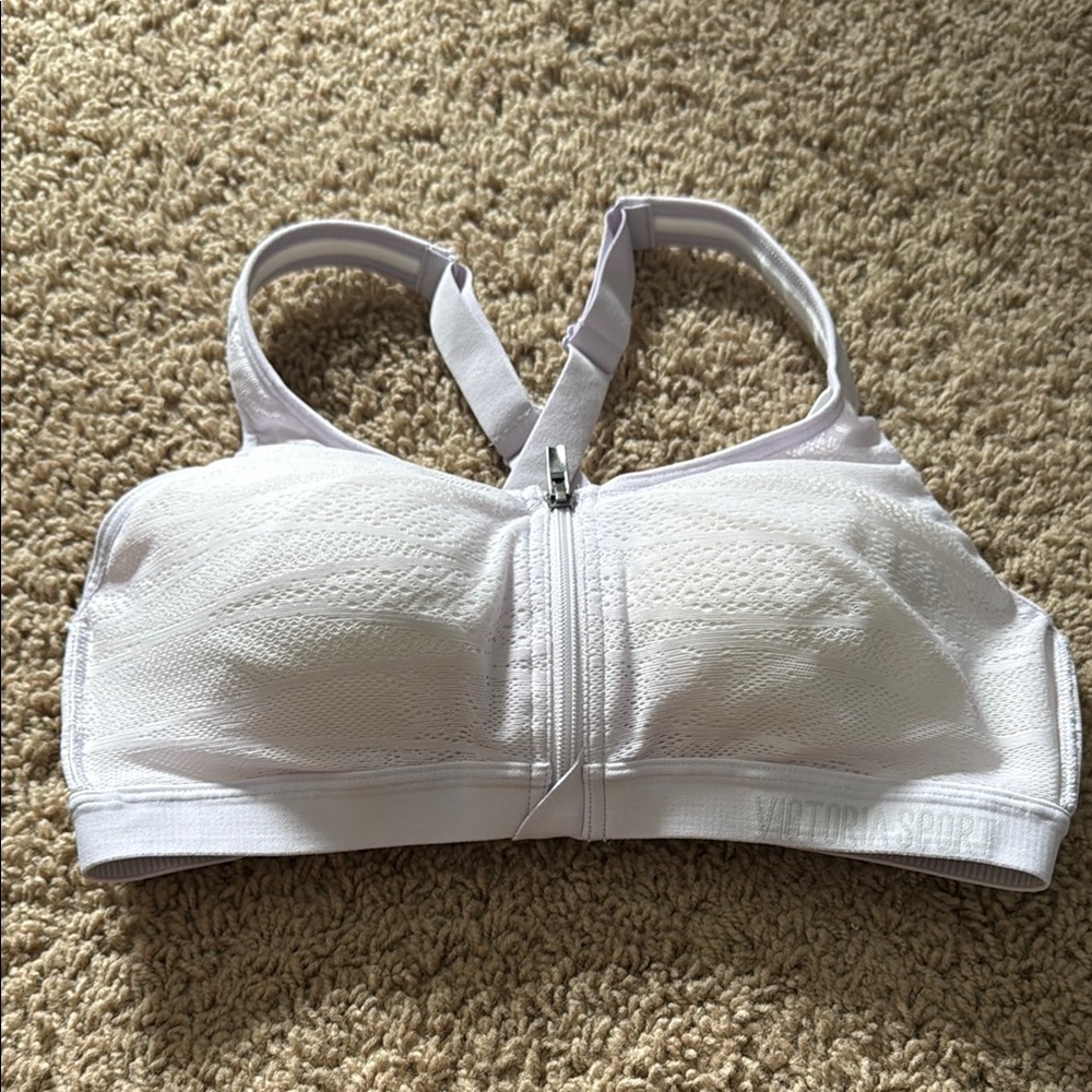 Victoria's Secret White Sports Bra with Adjustable Straps